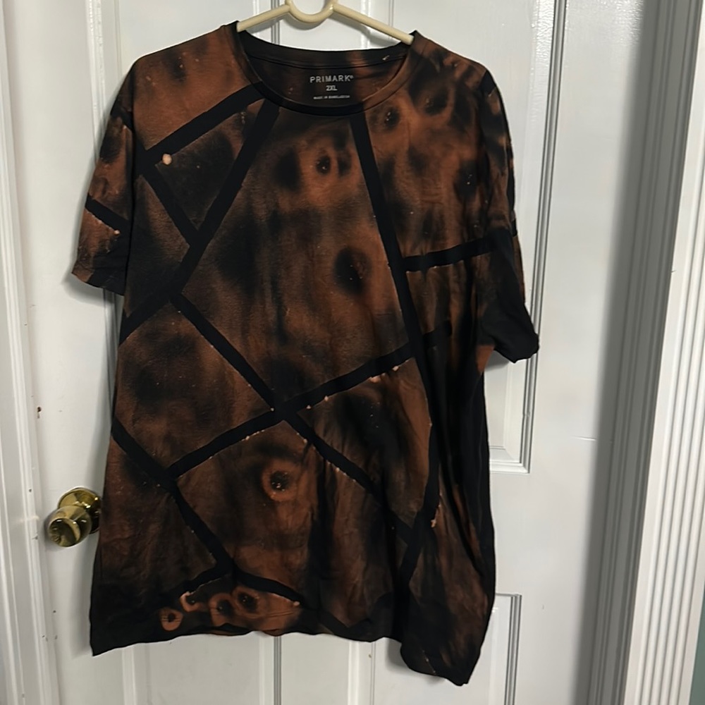 Handmade tee t-shirt bleach with rhinestone stars size 2XL new